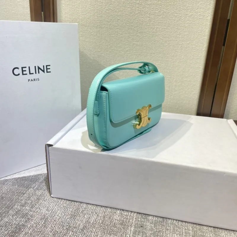 Celine Turquoise Satchel Bag 508 - Image 3