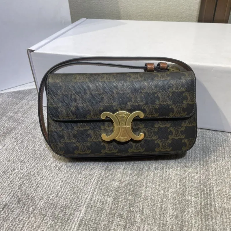 Celine Monogram Satchel Bag 510 Dark Brown