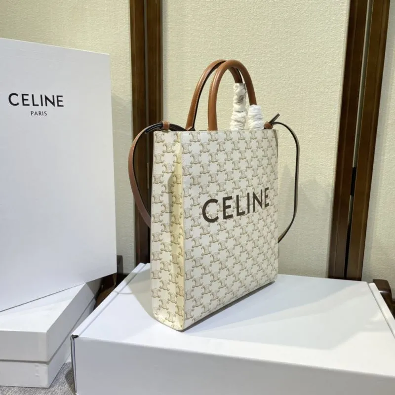 Alternative view of Celine Monogram Vertical Tote Bag Beige Brown