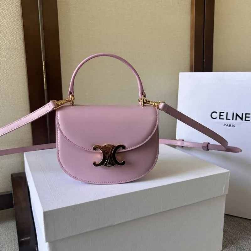 Celine Pink Leather Satchel Bag 513
