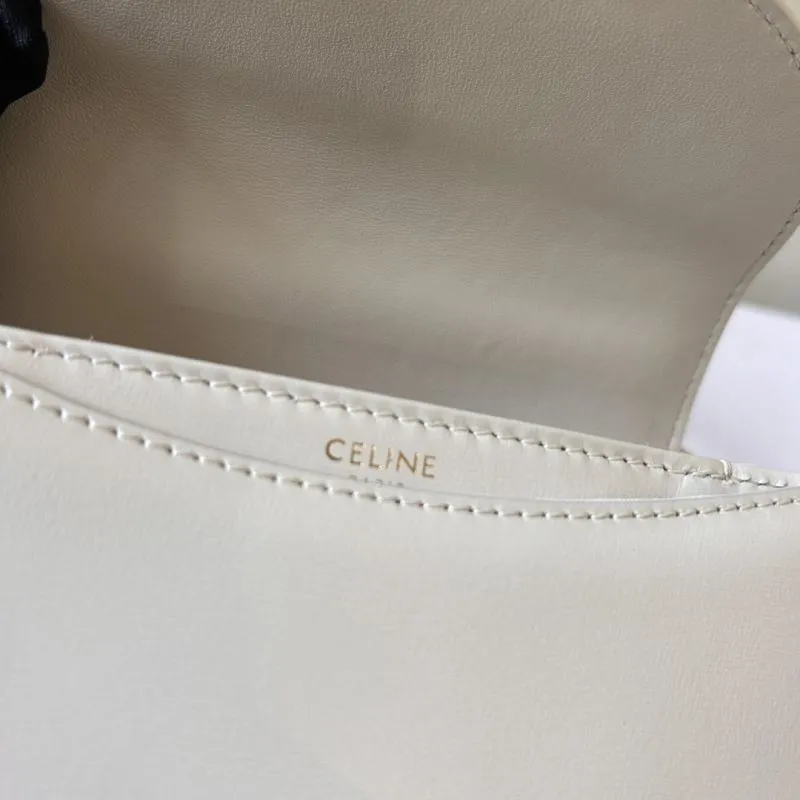Celine White Leather Satchel Bag 514 - Image 7