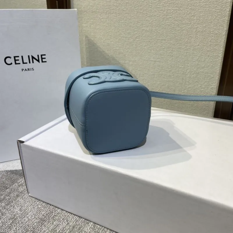 Celine Light Blue Crossbody Bucket Bag 518 - Image 4