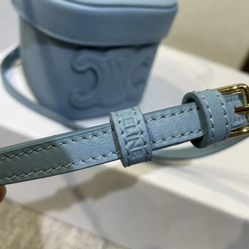Celine Light Blue Crossbody Bucket Bag 518 - Image 5