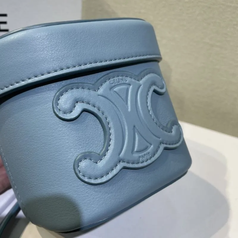 Celine Light Blue Crossbody Bucket Bag 518 - Image 6