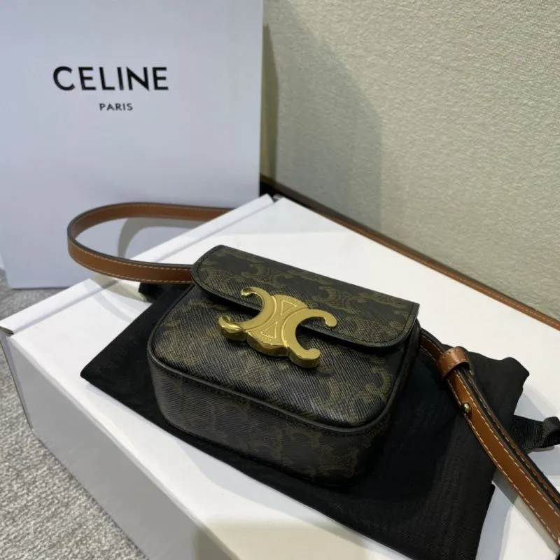 Celine Mini Crossbody Satchel Bag Dark Brown