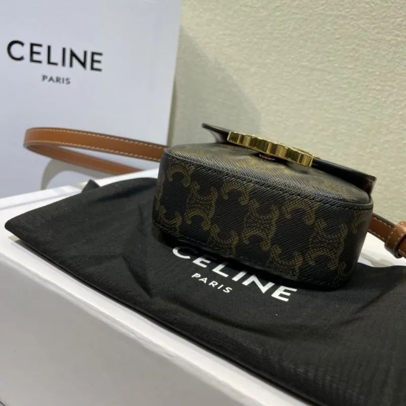 Alternative view of Celine Mini Crossbody Satchel Bag Dark Brown
