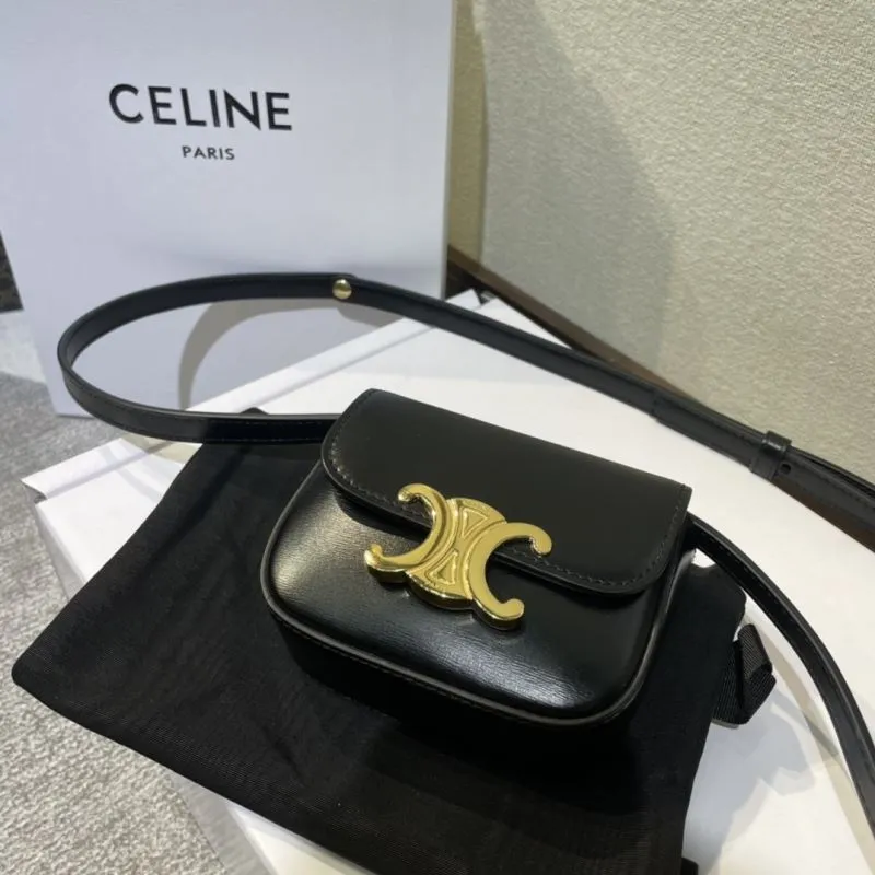 Celine Black Mini Leather Crossbody Bag