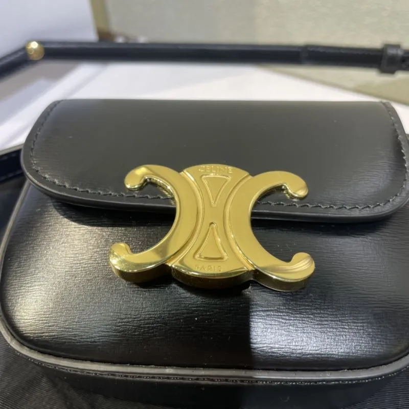 Celine Black Mini Leather Crossbody Bag - Image 3