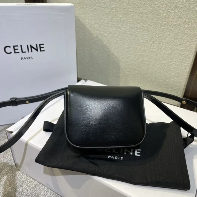 Celine Black Mini Leather Crossbody Bag - Image 4