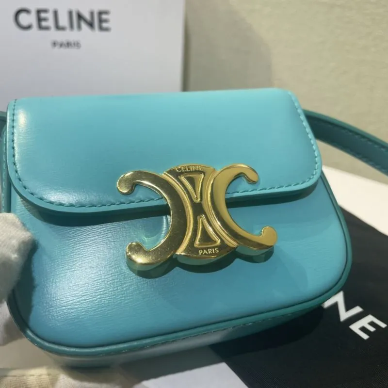 Celine Turquoise Mini Satchel Bag 522 - Image 3
