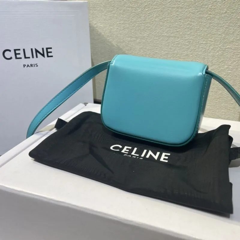 Celine Turquoise Mini Satchel Bag 522 - Image 4