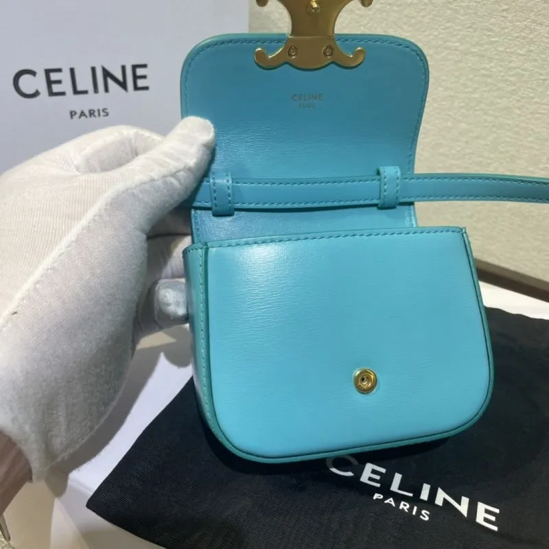 Celine Turquoise Mini Satchel Bag 522 - Image 5
