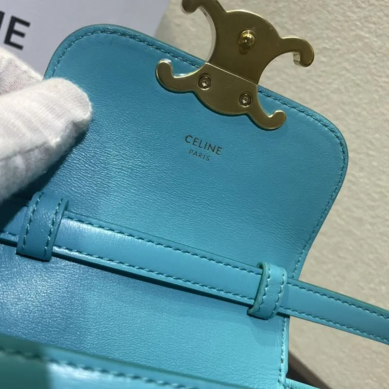 Celine Turquoise Mini Satchel Bag 522 - Image 6