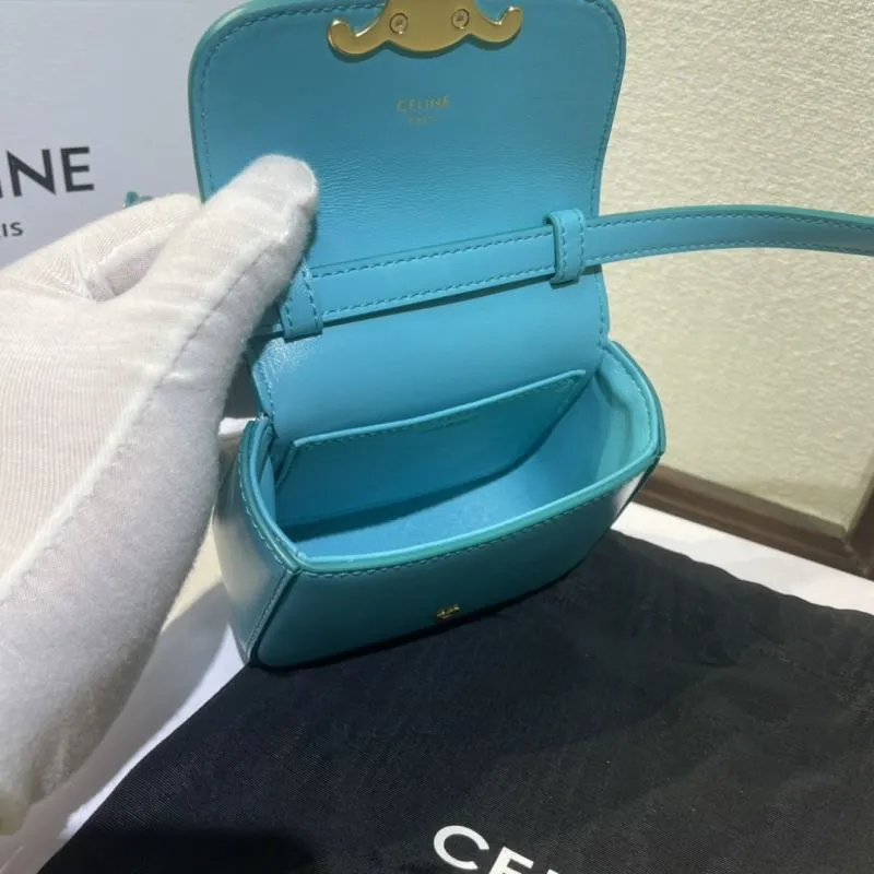 Celine Turquoise Mini Satchel Bag 522 - Image 8