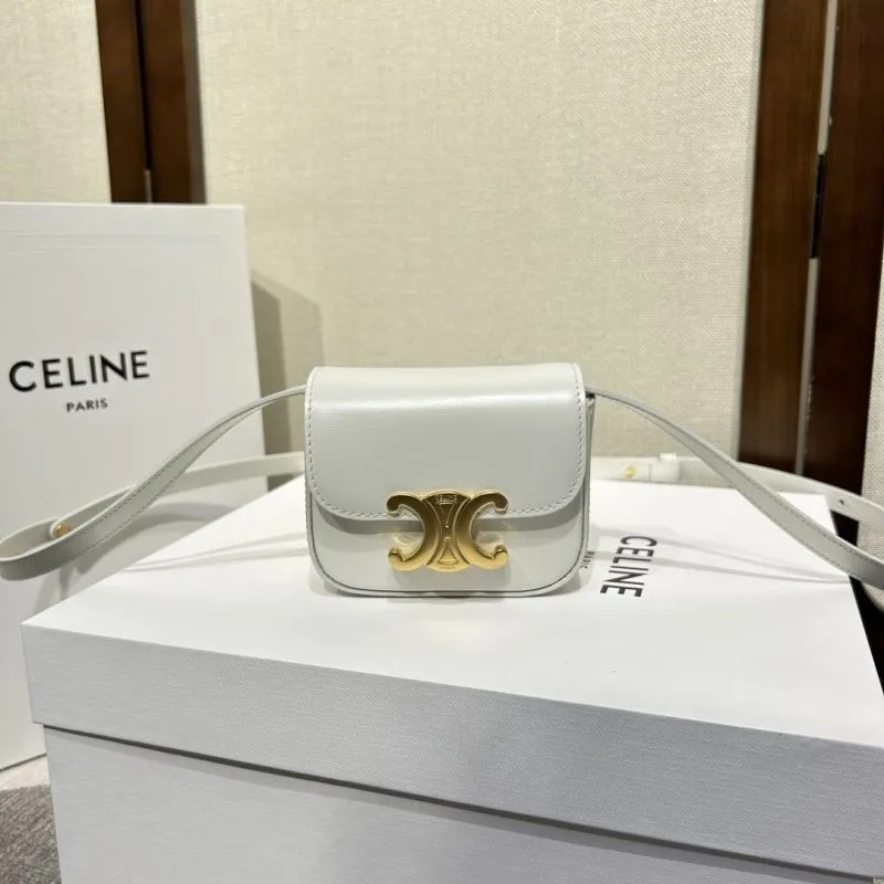 Celine White Mini Crossbody Satchel Bag 527