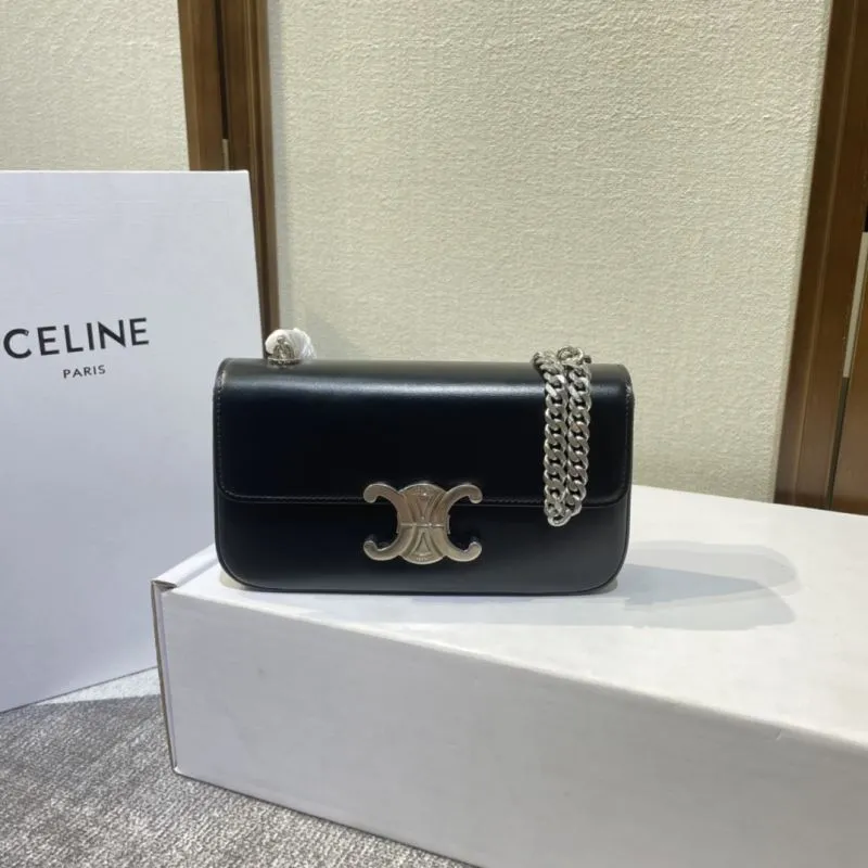 Alternative view of Celine Black Leather Chain Shoulder Bag