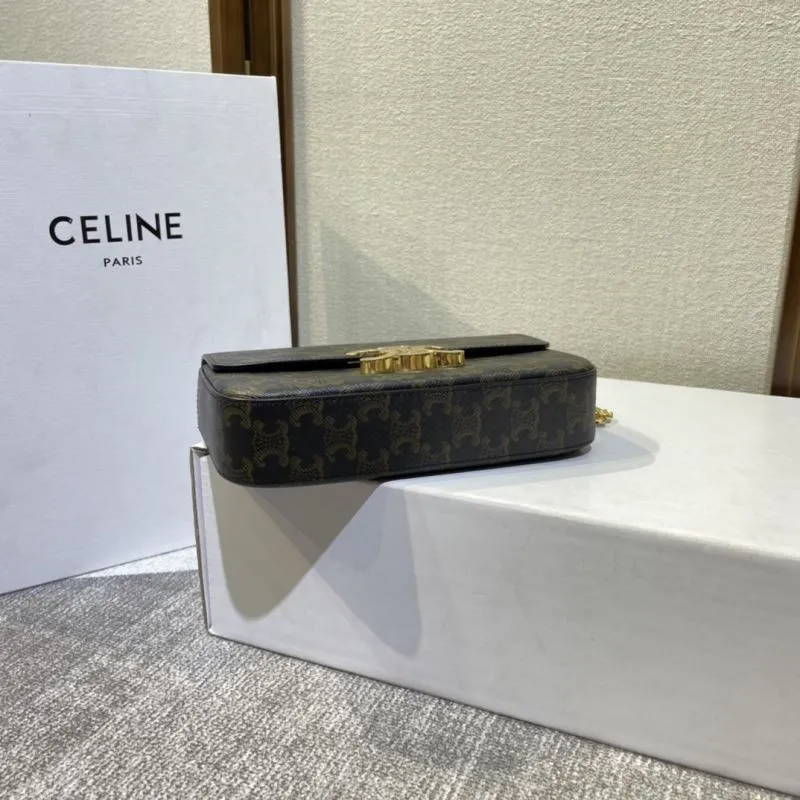 Celine Dark Brown Monogram Chain Satchel Bag 530 - Image 5