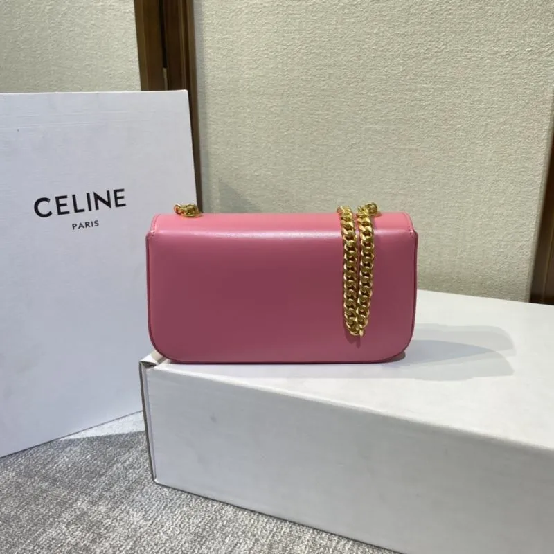 Celine Pink Leather Chain Satchel Bag 531 - Image 4