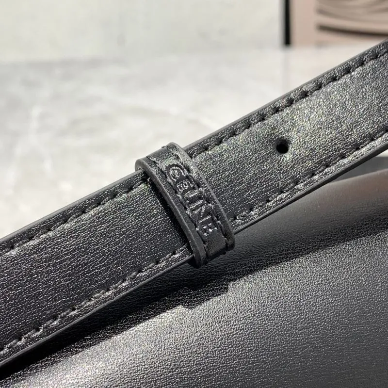 Celine Triomphe Black Leather Crossbody Satchel Bag 541 - Image 6