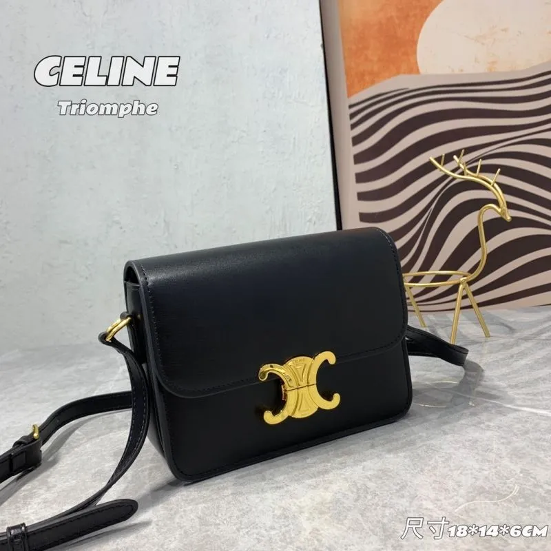 Alternative view of Celine Triomphe Black Crossbody Bag 543