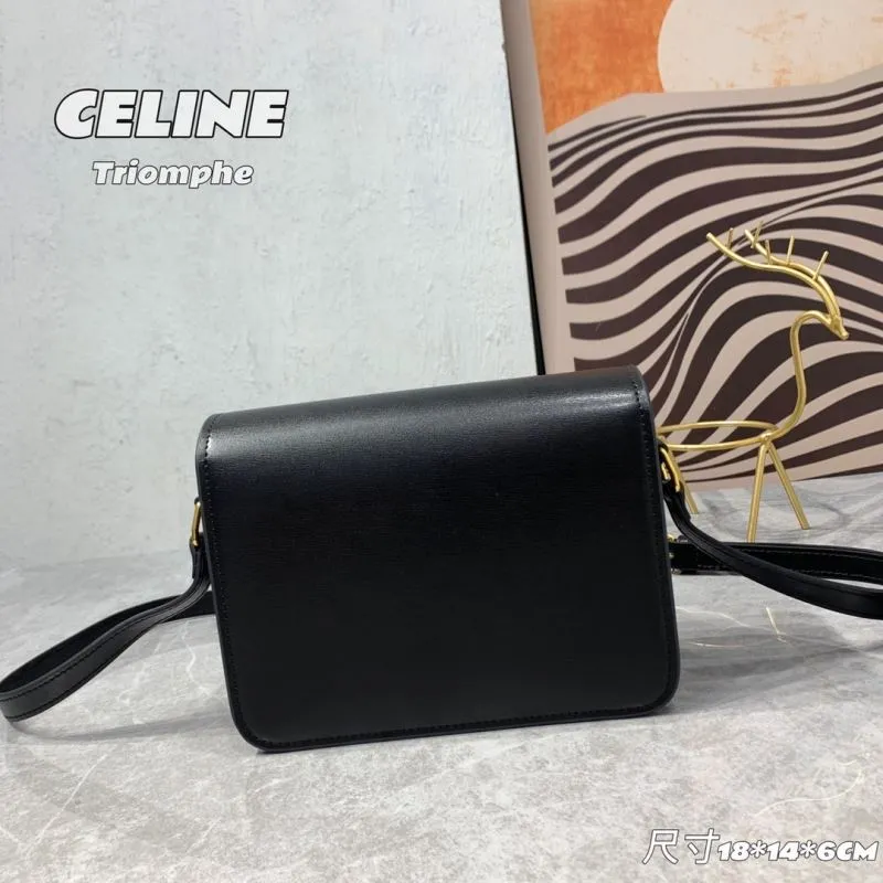 Celine Triomphe Black Crossbody Bag 543 - Image 3
