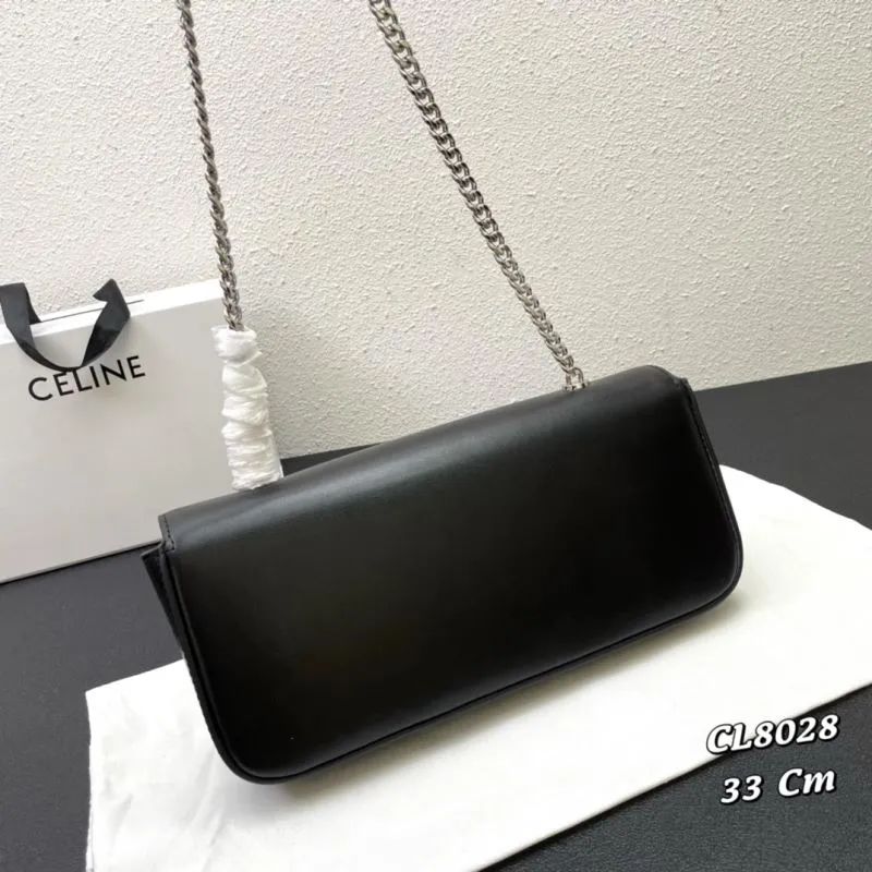Alternative view of Celine Black Leather Satchel Bag CL8028 33 Cm