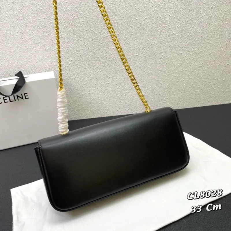 Alternative view of Celine Black Chain Shoulder Bag CL8028 33 Cm