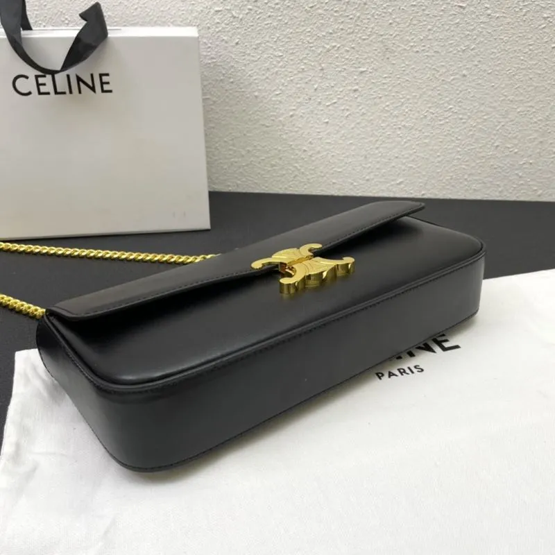 Celine Black Chain Shoulder Bag CL8028 33 Cm - Image 4