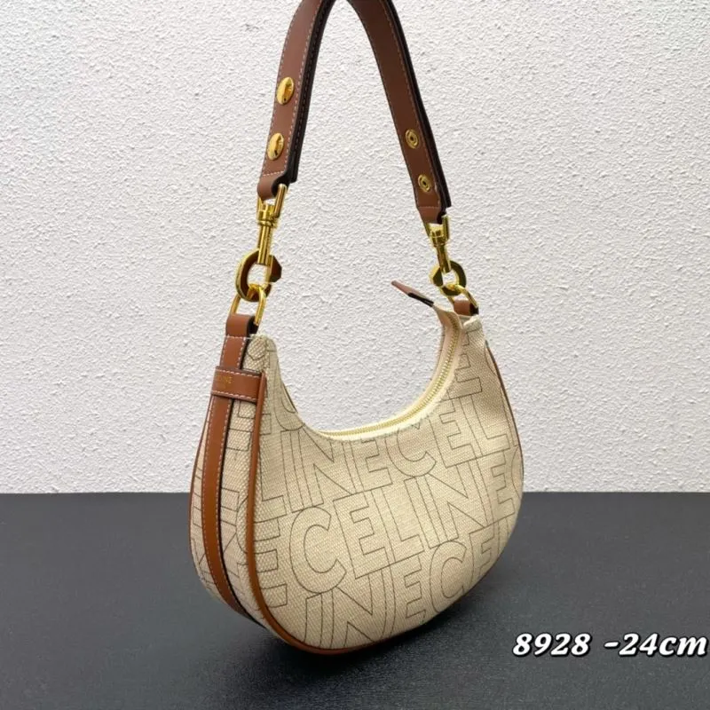 Alternative view of Celine Beige Canvas Hobo Shoulder Bag 8928 24cm