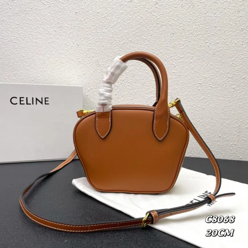 Alternative view of Celine Brown Leather Satchel Bag C8068 20CM