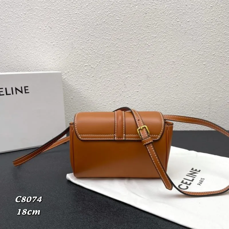 Alternative view of Celine Brown Crossbody Bag C8074 18cm