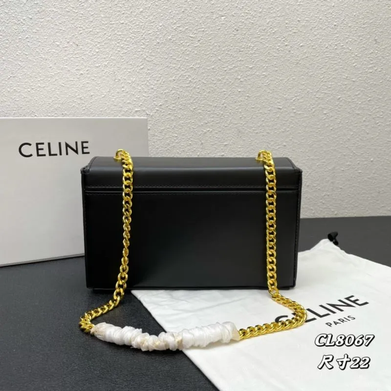 Alternative view of Celine Black Chain Satchel Bag CL8067 Size 22
