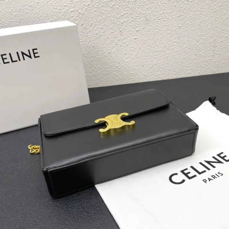 Celine Black Chain Satchel Bag CL8067 Size 22 - Image 3