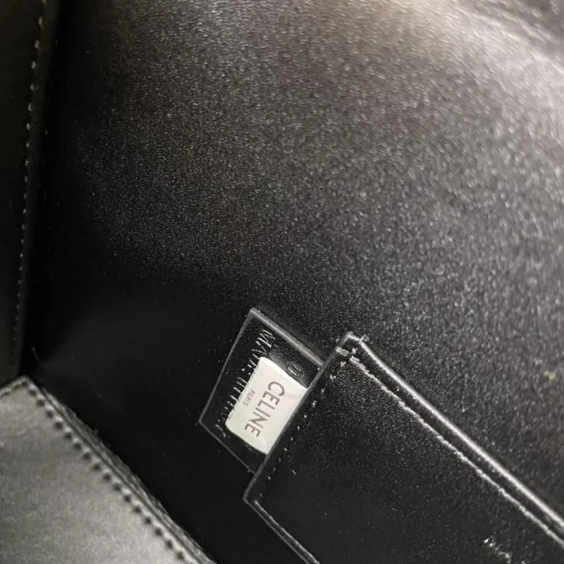 Celine Black Chain Satchel Bag CL8067 Size 22 - Image 9