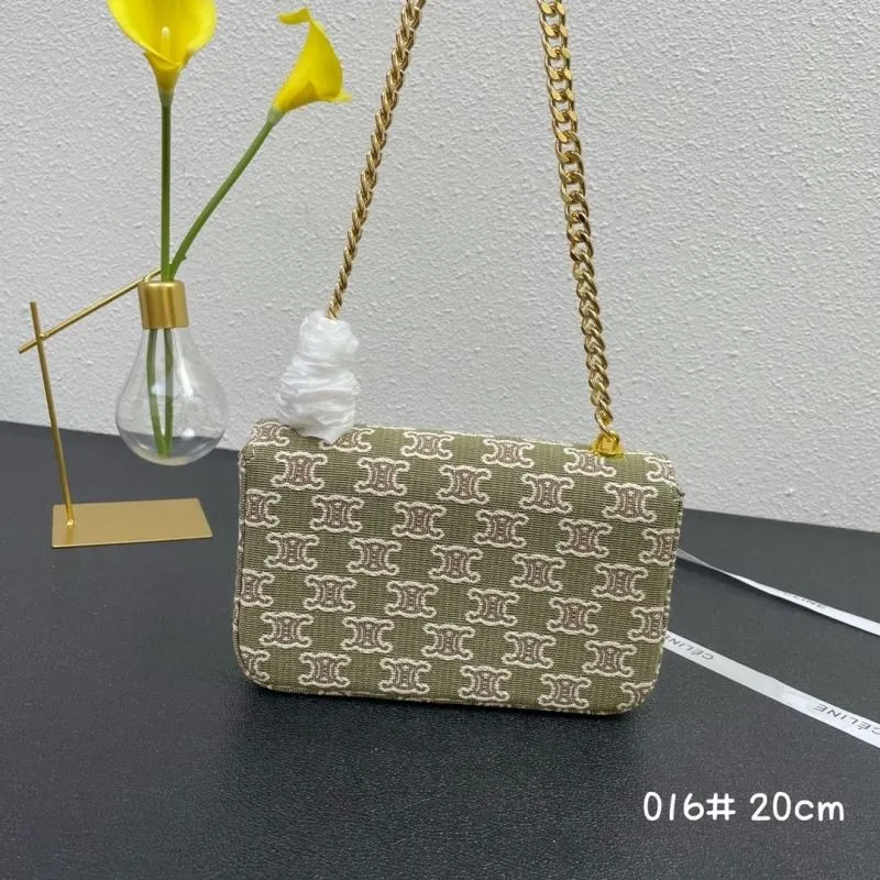 Alternative view of Celine Monogram Green Chain Satchel Bag 016# 20cm