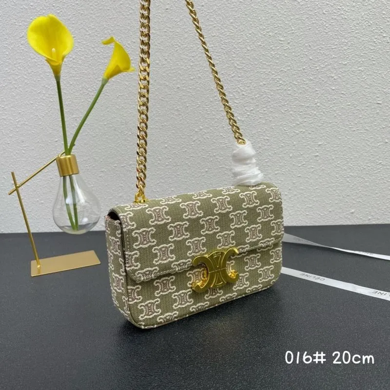 Celine Monogram Green Chain Satchel Bag 016# 20cm - Image 3