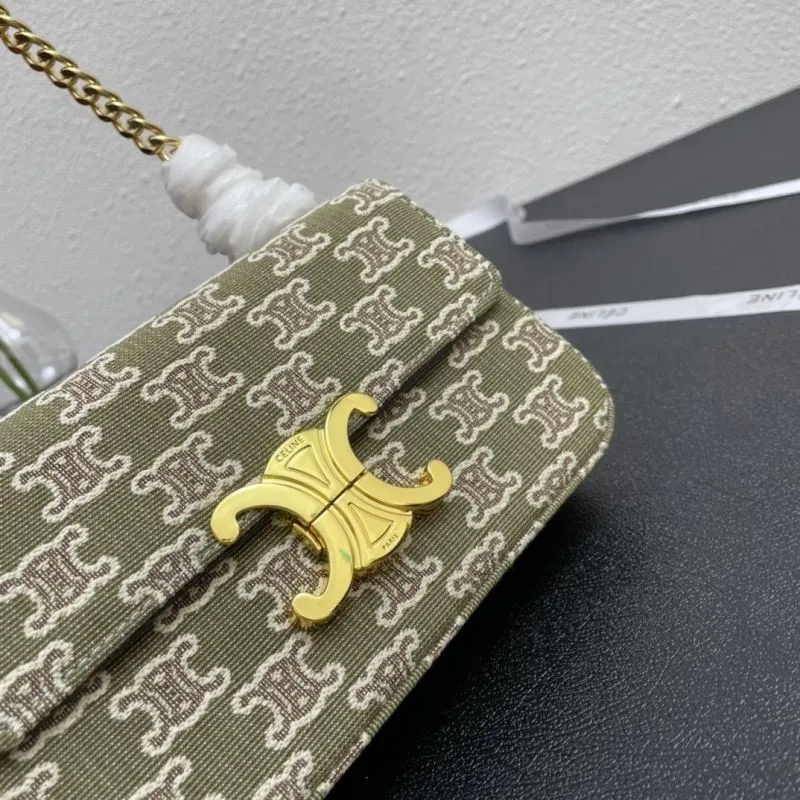Celine Monogram Green Chain Satchel Bag 016# 20cm - Image 4