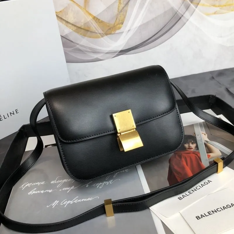 Celine Black Crossbody Satchel Bag 568