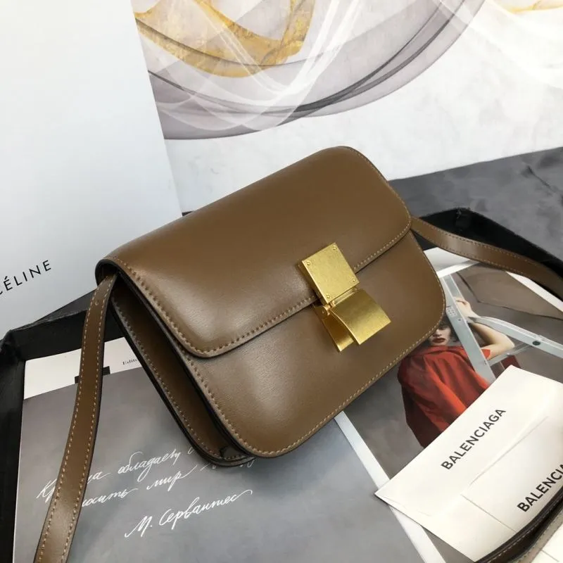 Alternative view of Celine Brown Leather Satchel Crossbody Bag