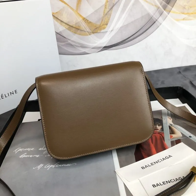 Celine Brown Leather Satchel Crossbody Bag - Image 3