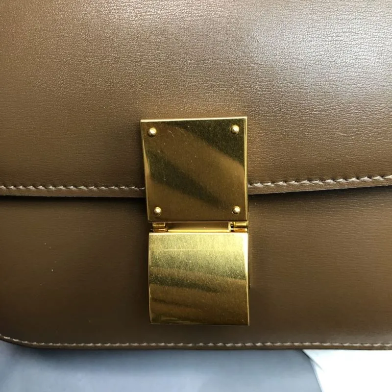 Celine Brown Leather Satchel Crossbody Bag - Image 5