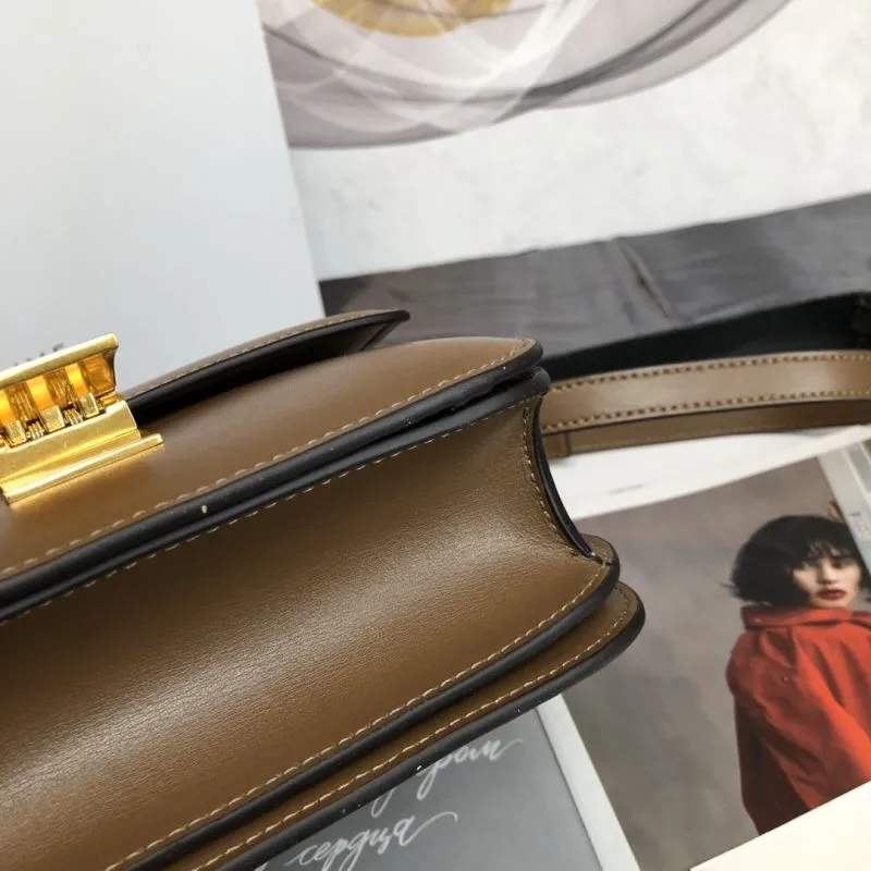 Celine Brown Leather Satchel Crossbody Bag - Image 7