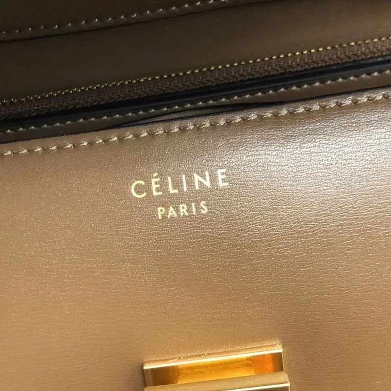 Celine Brown Leather Satchel Crossbody Bag - Image 9