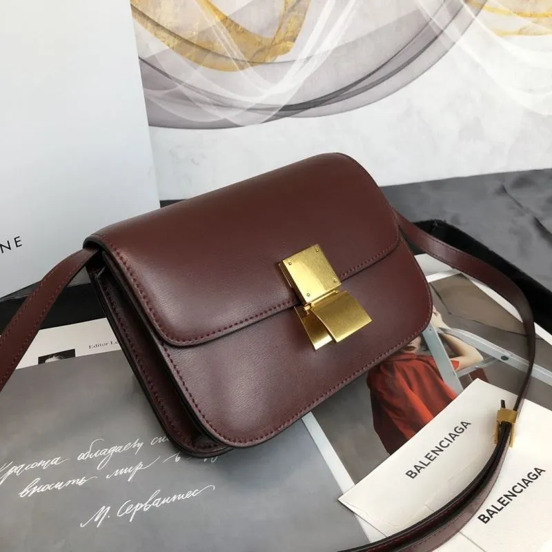 Alternative view of Celine Brown Leather Satchel Bag 570