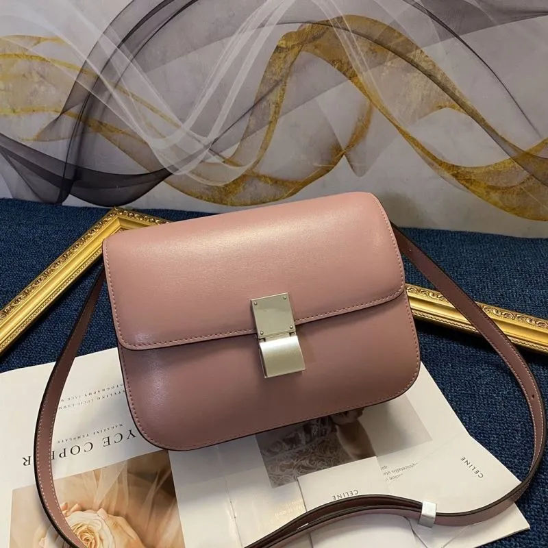 Celine Pink Leather Crossbody Satchel Bag 572