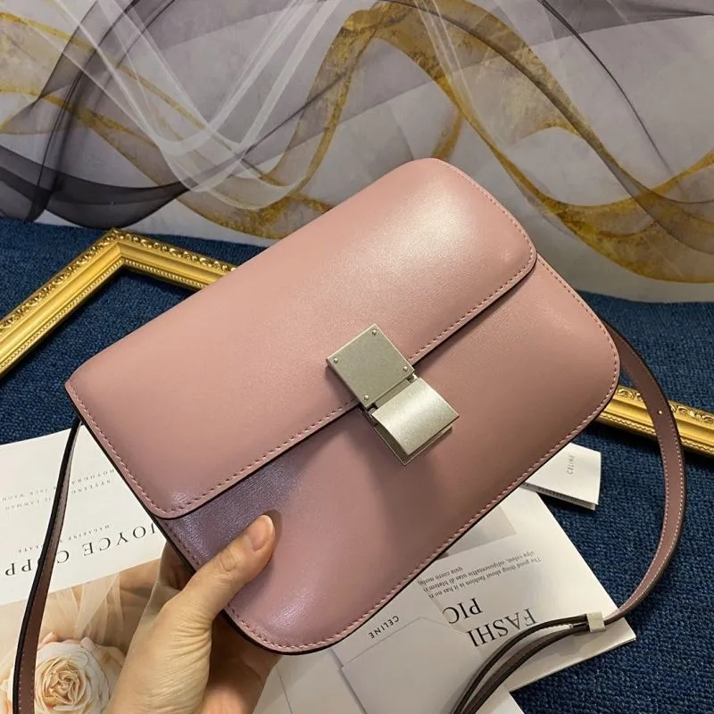 Celine Pink Leather Crossbody Satchel Bag 572 - Image 4