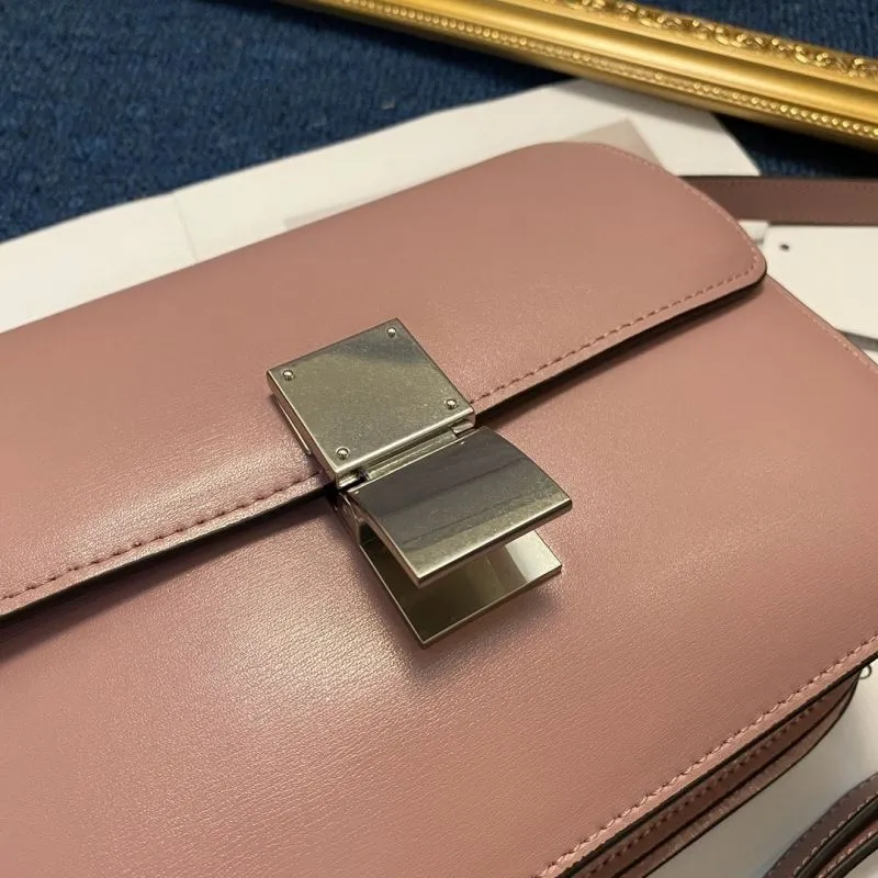 Celine Pink Leather Crossbody Satchel Bag 572 - Image 5
