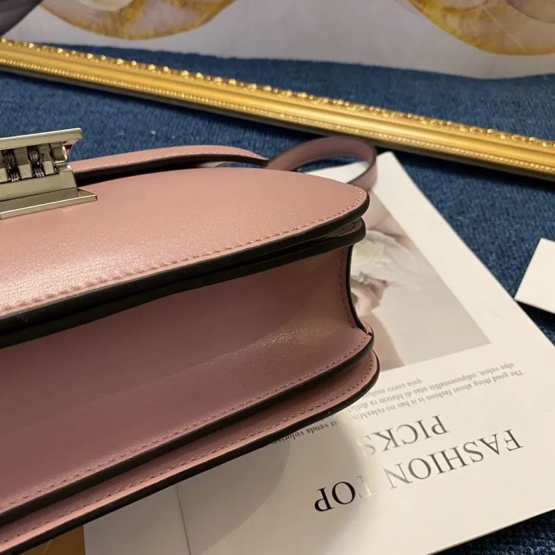 Celine Pink Leather Crossbody Satchel Bag 572 - Image 7