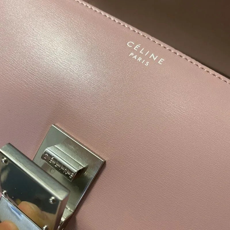 Celine Pink Leather Crossbody Satchel Bag 572 - Image 9