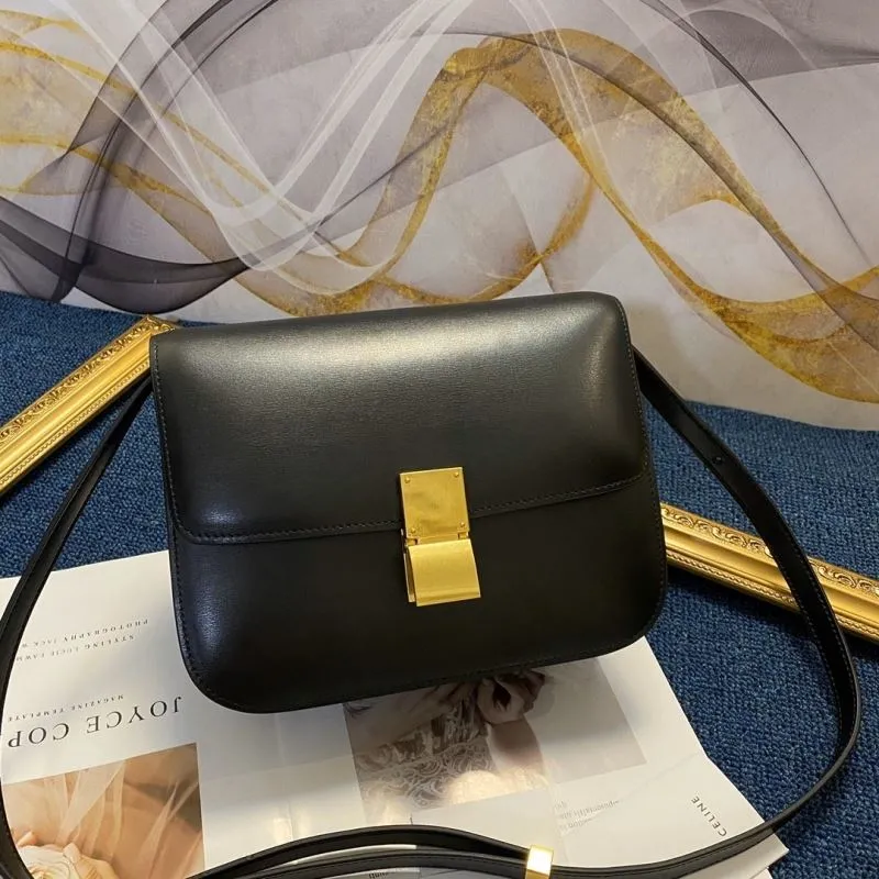 Celine Black Leather Satchel Bag 573